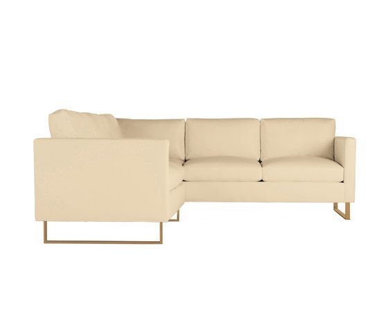 Goodland Small Sectional in Leather, Bronze Legs | Divani | Design Within Reach