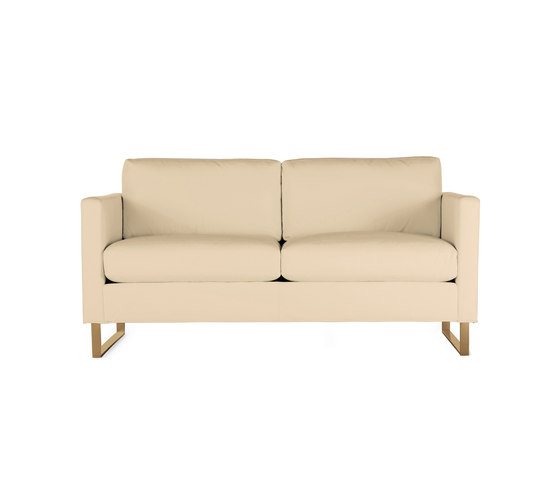 Goodland Two-Seater Sofa in Leather, Bronze Legs | Sofas | Design Within Reach