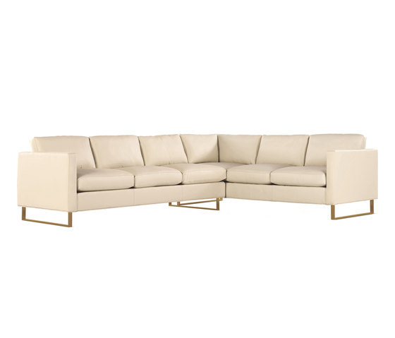 Goodland Large Sectional in Leather, Left, Bronze Legs | Sofas | Design Within Reach