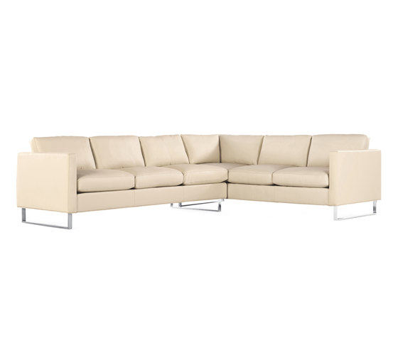 Goodland Large Sectional in Leather, Left, Stainless Legs | Canapés | Design Within Reach