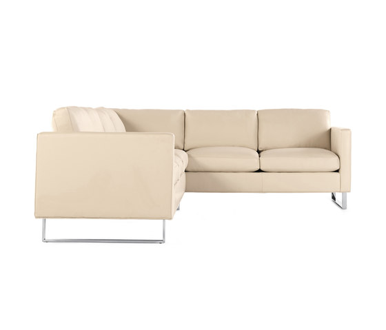 Goodland Large Sectional in Leather, Left, Stainless Legs | Sofas | Design Within Reach