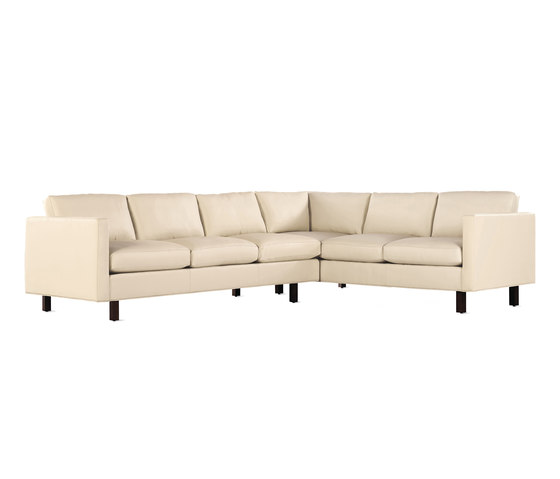 Goodland Large Sectional in Leather, Left, Walnut Legs | Divani | Design Within Reach
