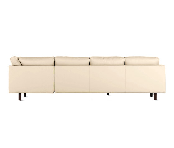 Goodland Large Sectional in Leather, Left, Walnut Legs | Divani | Design Within Reach