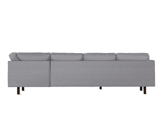 Goodland Large Sectional in Fabric, Left, Walnut Legs | Divani | Design Within Reach
