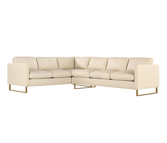 Goodland Large Sectional in Leather, Right, Bronze Legs | Sofas | Design Within Reach