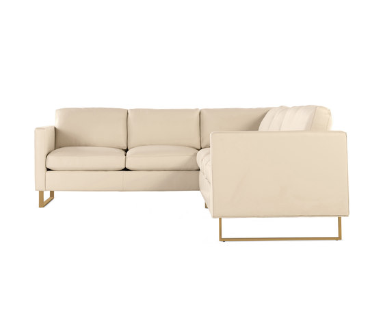 Goodland Large Sectional in Leather, Right, Bronze Legs | Canapés | Design Within Reach