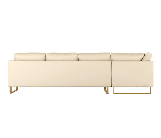 Goodland Large Sectional in Leather, Right, Bronze Legs | Canapés | Design Within Reach