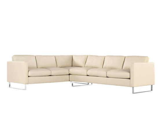 Goodland Large Sectional in Leather, Right, Stainless Legs | Sofas | Design Within Reach