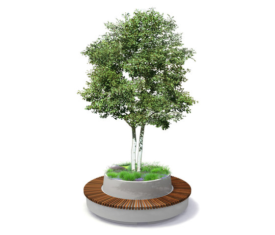 Tree Products Green Circular Benches | Bancos | Streetlife