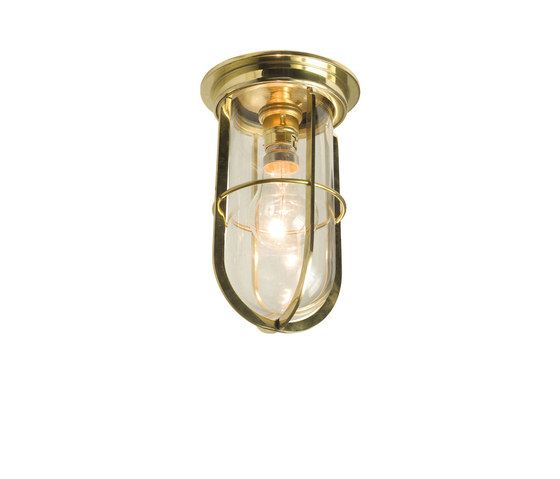 7203 Ship's Companionway With Guard, Polished Brass, Clear Glass | Ceiling lights | Original BTC