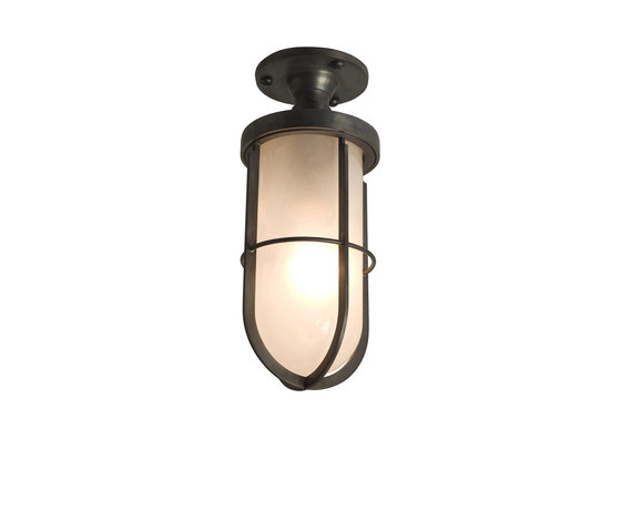 Weatherproof Ships Well Glass Ceiling, Weathered Brass Frosted, E27 | Lampade plafoniere | Original BTC