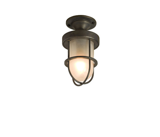 Mini Ship's Well Glass Ceiling Light, Weather Brass, Frosted | Lampade plafoniere | Original BTC