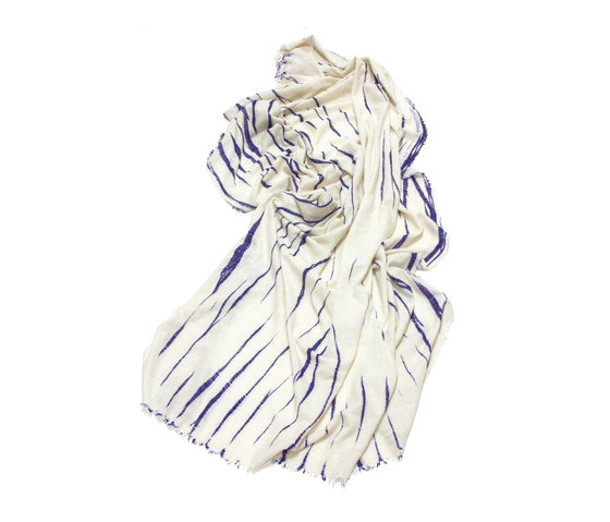 Cashmere - Wool Throw Purple | White | Mantas | Suzusan
