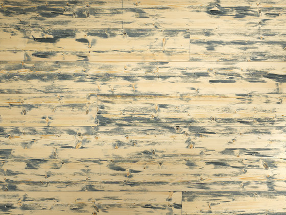 ELEMENTs Galleria Spruce hacked H1 blue | Wood panels | Admonter Holzindustrie AG