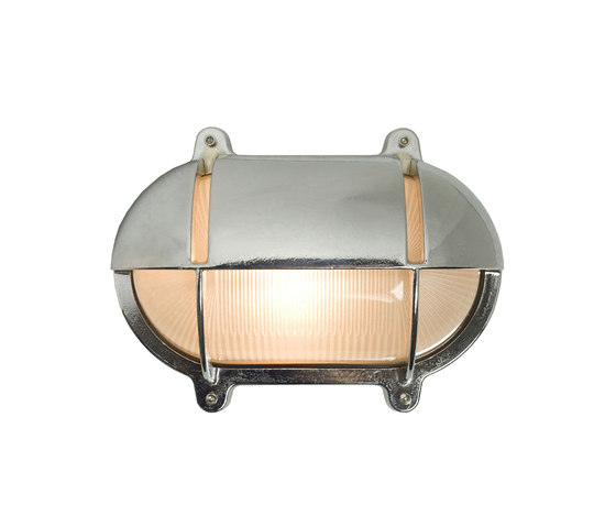 7434 Oval Brass Bulkhead With Eyelid Shield, Large, Chrome Plated | Wall lights | Original BTC