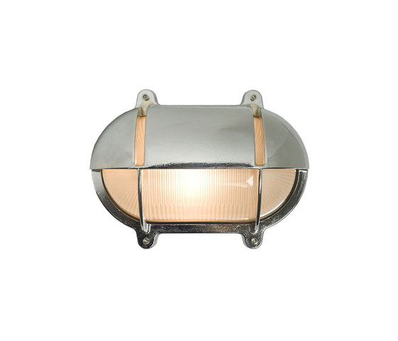 7436 Oval Brass Bulkhead With Eyelid Shield, Small, Chrome Plated | Wall lights | Original BTC