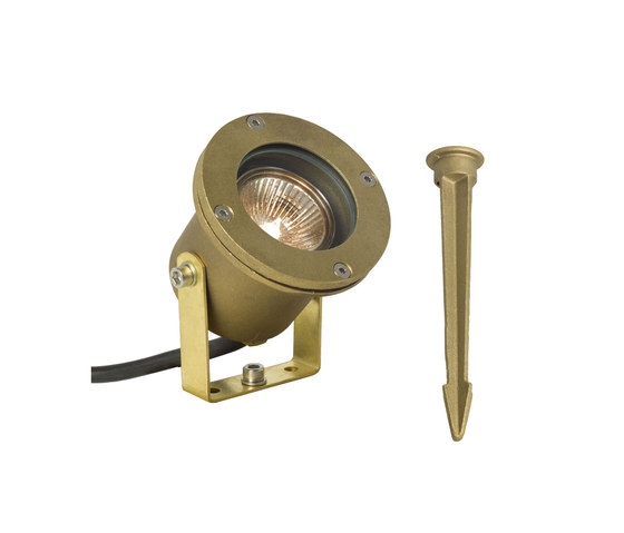 1000----7604 Spotlight for Submerged or Surface use, Ground Spike, Brass | Outdoor floor lights | Original BTC