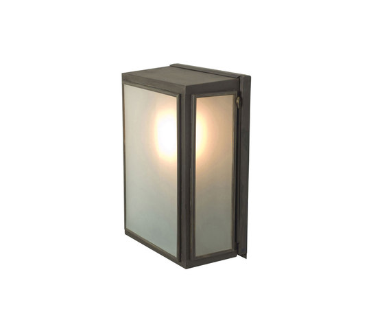 7641 Box Wall Light, External Glass, Small, Weathered Brass, Frosted Glass | Wandleuchten | Original BTC