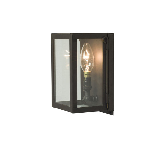 7643 Miniature Box Wall Light, Internal Glass, Weathered Brass, Clear Glass | Wandleuchten | Original BTC
