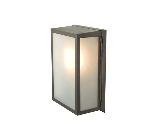 7644 Box Wall Light, Internal Glass, Small, Weathered Brass, Frosted Glass | Wandleuchten | Original BTC