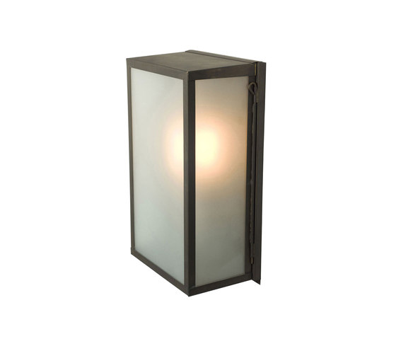 7645 Box Wall Light, Internal Glass, Medium, Weathered Brass, Frosted Glass | Wandleuchten | Original BTC