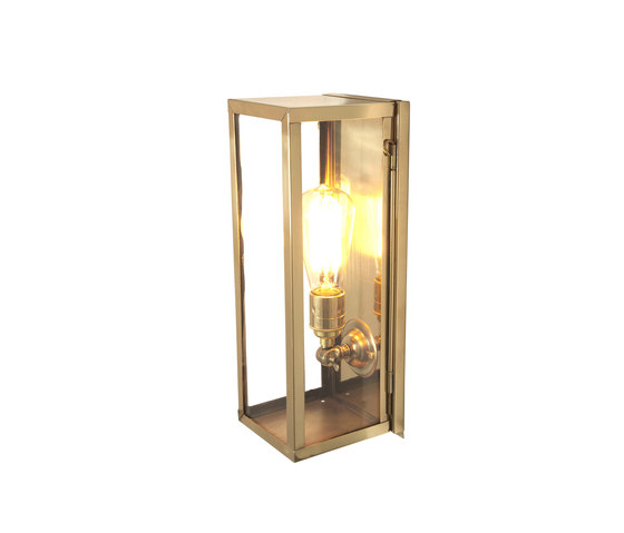 1000----7650 Narrow Box Wall Light, Internal Glass, Polished Brass, Clear Glass | Wall lights | Original BTC