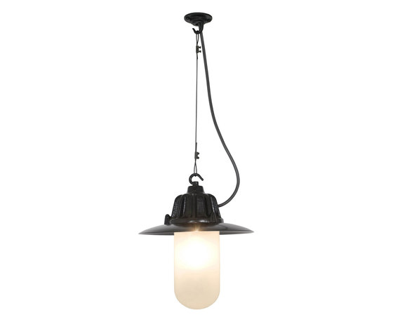 7675 Dockside Pendant, With Reflector, Black, Frosted Glass | Suspensions | Original BTC