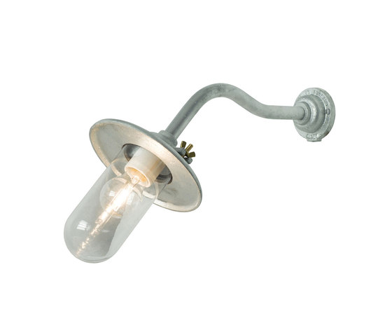 7685 Exterior Bracket Light, Ref, Canted, Round, Galvanised, Clear Glass | Wandleuchten | Original BTC