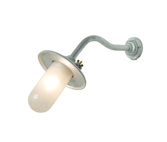 7685 Exterior Bracket Light, Ref, Canted, Round, Galvanised, Frosted Glass | Wall lights | Original BTC