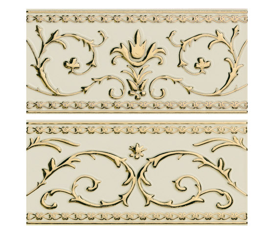 Grand Elegance Gold narciso B oro su panna | Keramik Fliesen | Petracer's Ceramics