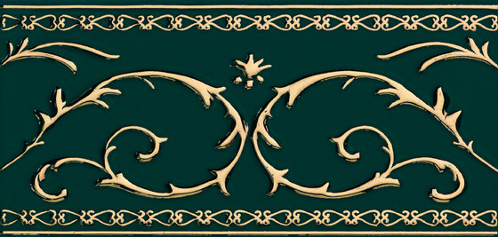 Grand Elegance Gold narciso B oro su verde | Baldosas de cerámica | Petracer's Ceramics