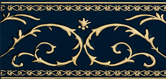 Grand Elegance Gold narciso B oro su blu | Piastrelle ceramica | Petracer's Ceramics