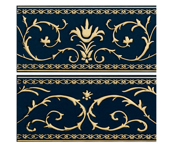 Grand Elegance Gold narciso B oro su blu | Piastrelle ceramica | Petracer's Ceramics