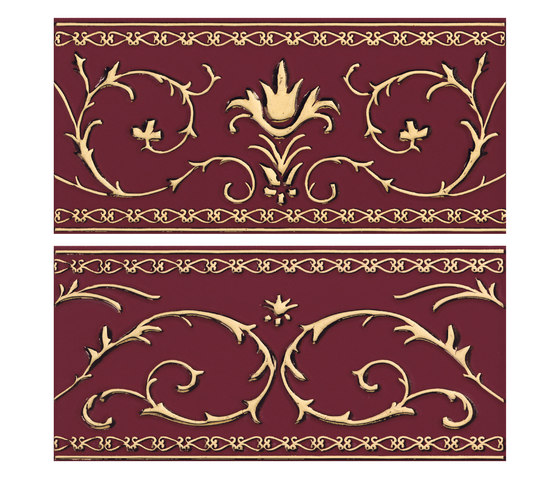 Grand Elegance Gold narciso B oro su bordeaux | Ceramic tiles | Petracer's Ceramics