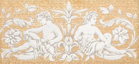Grand Elegance gemelli con cornucopia su panna A | Piastrelle ceramica | Petracer's Ceramics