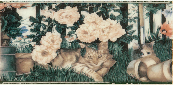 Grand Elegance country life cats su panna B | Carrelage céramique | Petracer's Ceramics