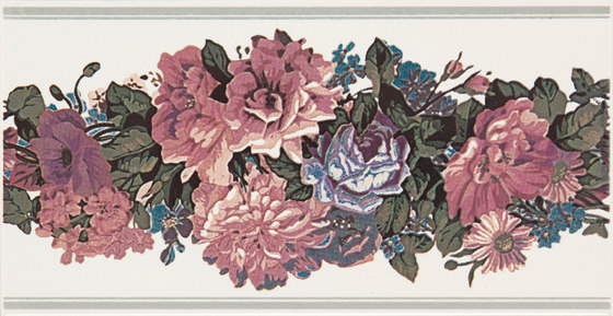 Grand Elegance fleures garland su panna B | Piastrelle ceramica | Petracer's Ceramics