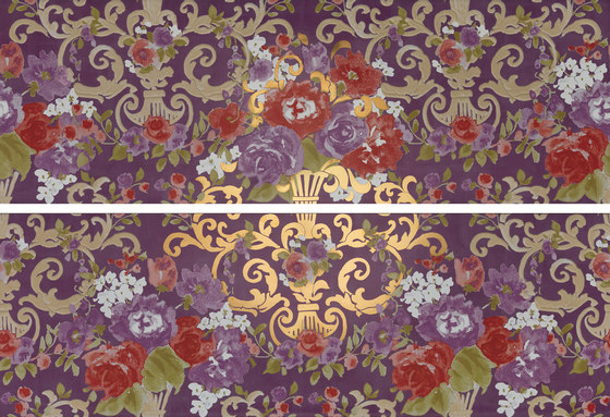Primavera Romana fioritura su viola oro | Carrelage céramique | Petracer's Ceramics