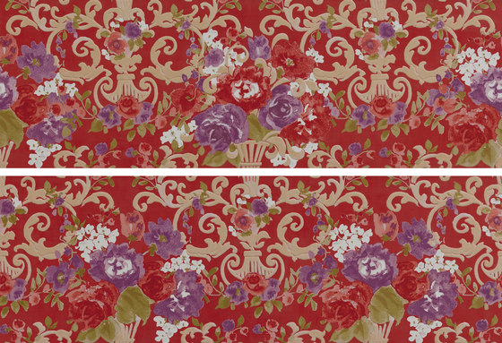 Primavera Romana fioritura su rosso | Ceramic tiles | Petracer's Ceramics