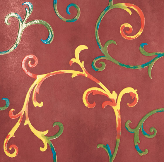 Rinascimento Decorata rubino smalto colorato | Piastrelle ceramica | Petracer's Ceramics