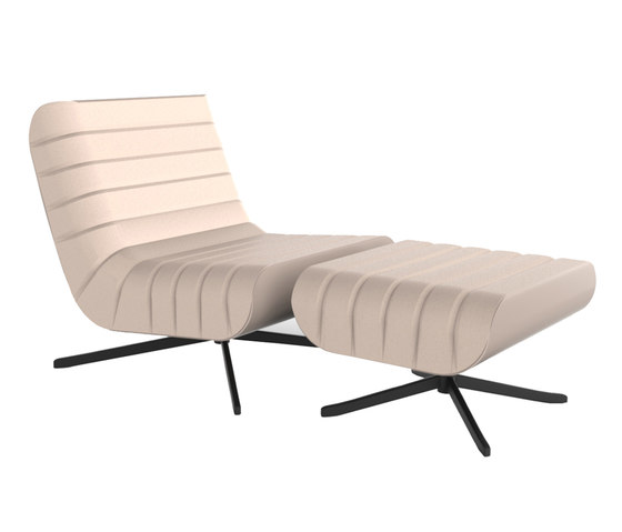 Riffel Lounge Armchair with Stool | Sessel | Rossin srl