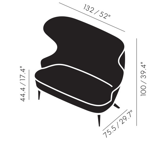 Micro Wingback Sofa Black Leg Hallingdal 65 | Canapés | Tom Dixon