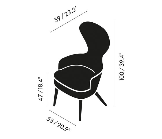 Wingback Dining Chair Black Leg Hallingdal 65 | Chaises | Tom Dixon