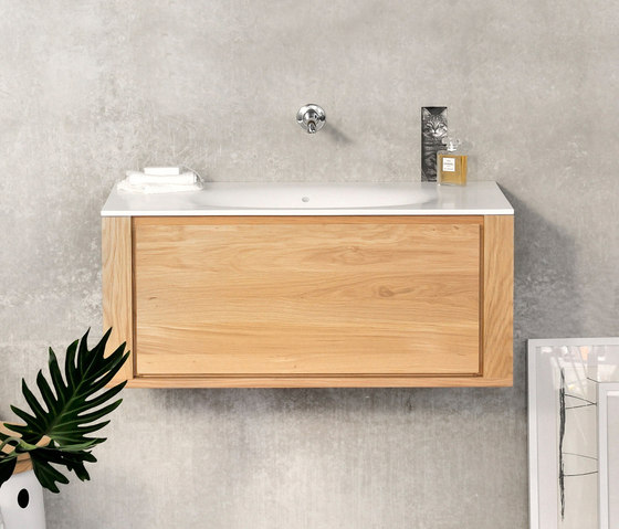 Qualitime Hanging structure & Corian Top | Mobili lavabo | Ethnicraft