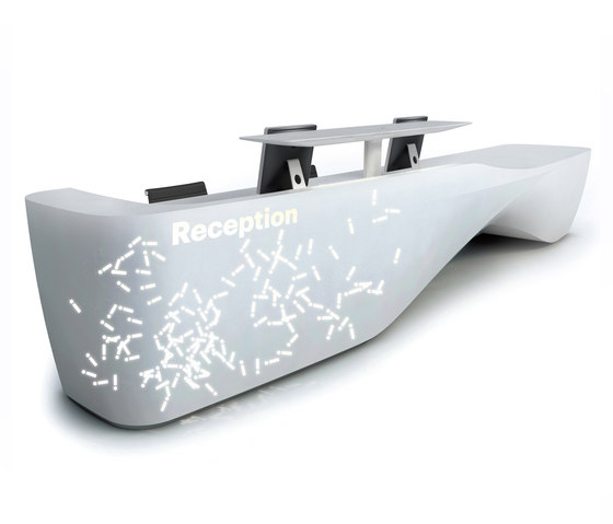 Kin II Reception Desk with Translucent Branding | Counters | Isomi