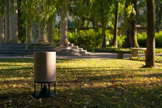 Cylinder Medium standard stones travertine | Speakers | Architettura Sonora
