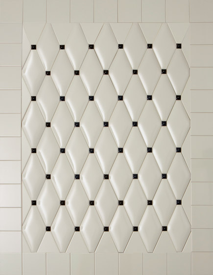 Capitonné pearl rounded with black insets | Ceramic tiles | Petracer's Ceramics