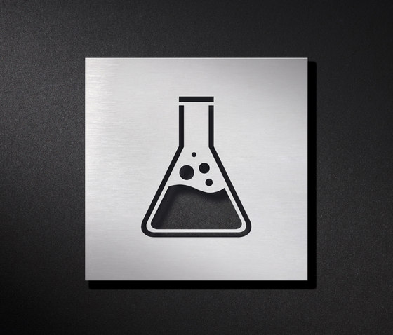 Hinweisschild Labor / Reagenzglas, 16 cm × 16 cm | Piktogramme / Beschriftungen | PHOS Design