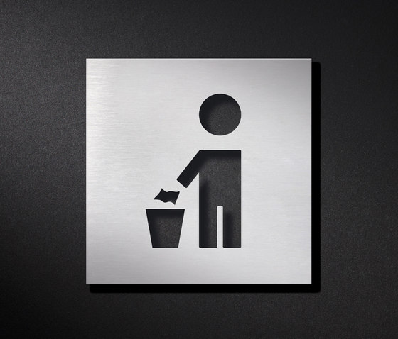 Wastepaper bin sign | Symbols / Signs | PHOS Design