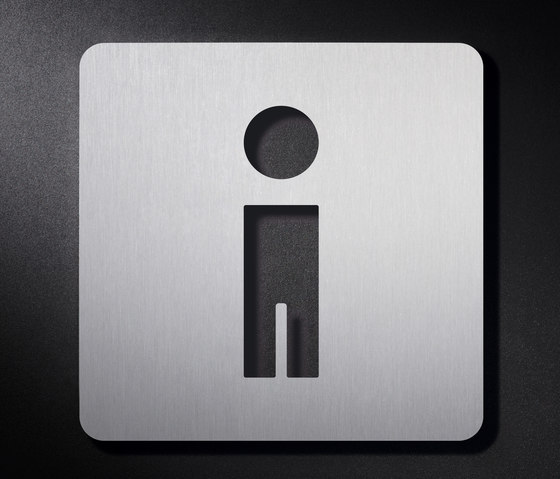 Panneau WC hommes, coins arrondis | Pictogrammes / Symboles | PHOS Design
